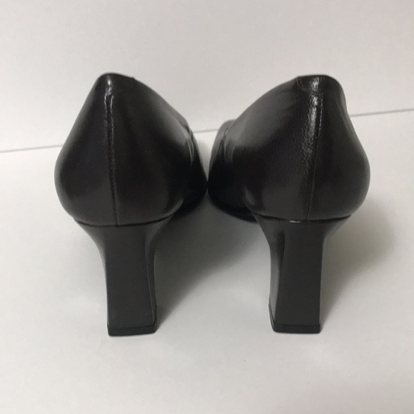 NWOT Dark Brown Leather Marquise Heel 8.5M - Picture 3 of 6